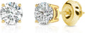 Amazon Essentials 0.25 to 1 Carat IGI Certified Solitaire Lab Grown Diamond Stud 14k Gold 4 Prong Round Cut Earrings (G-H Color VS1-VS2 Clarity)