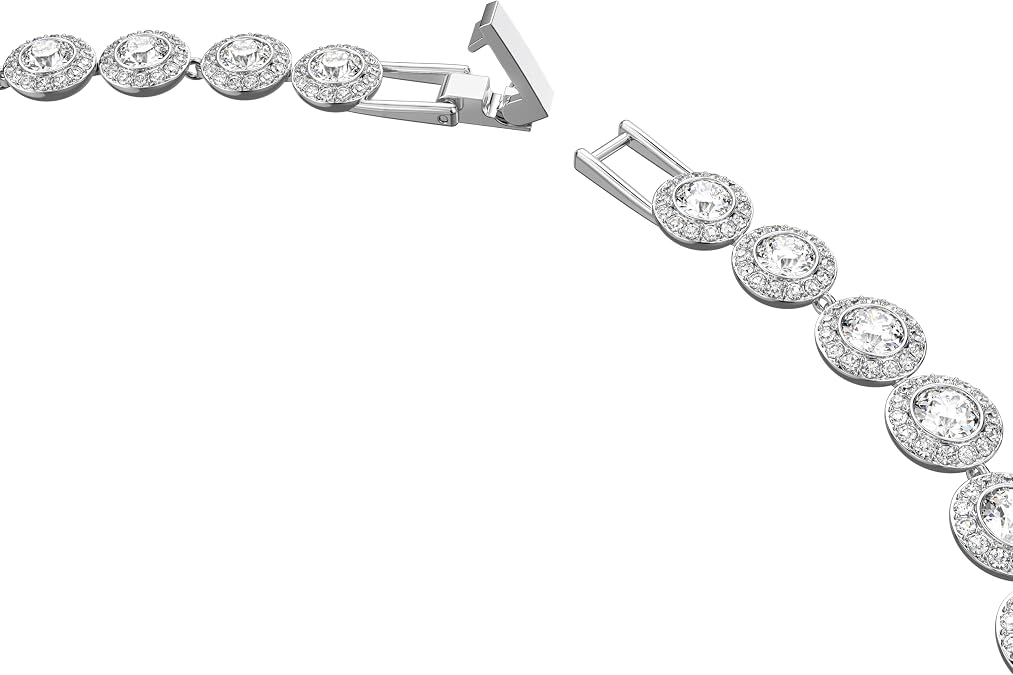 Swarovski Crystal Authentic Angelic All Around Set of Necklace, Bracelet and Earrings, White, Rhodium Finish- Women's Hypoallergenic Sparkling Jewelries - Nickel Free Crystal Jewelry Collection